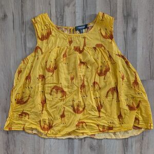 Modcloth Giraffe Print Yellow Sleeveless Top, 3X (A8)